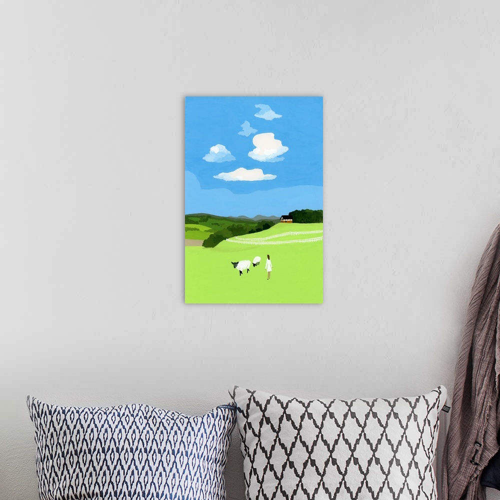 A bohemian room featuring Prairie And Sheep