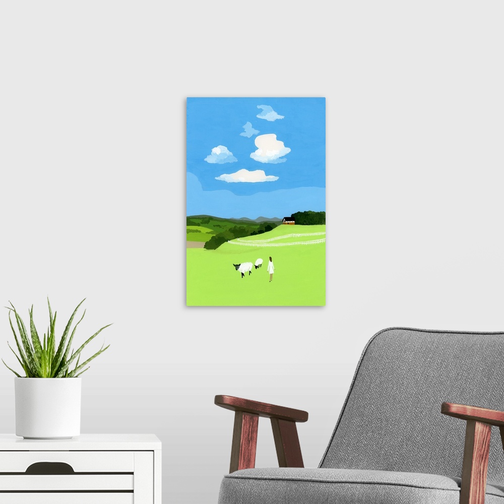 A modern room featuring Prairie And Sheep