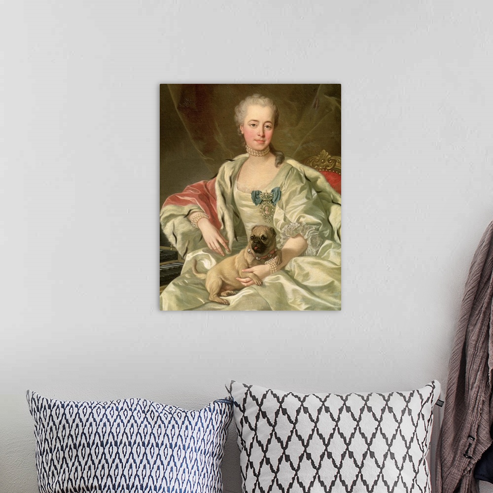 A bohemian room featuring XIR47594 Princess Ekaterina Golitsyna (1720-91) 1759 (oil on canvas)  by Loo, Louis Michel van (1...
