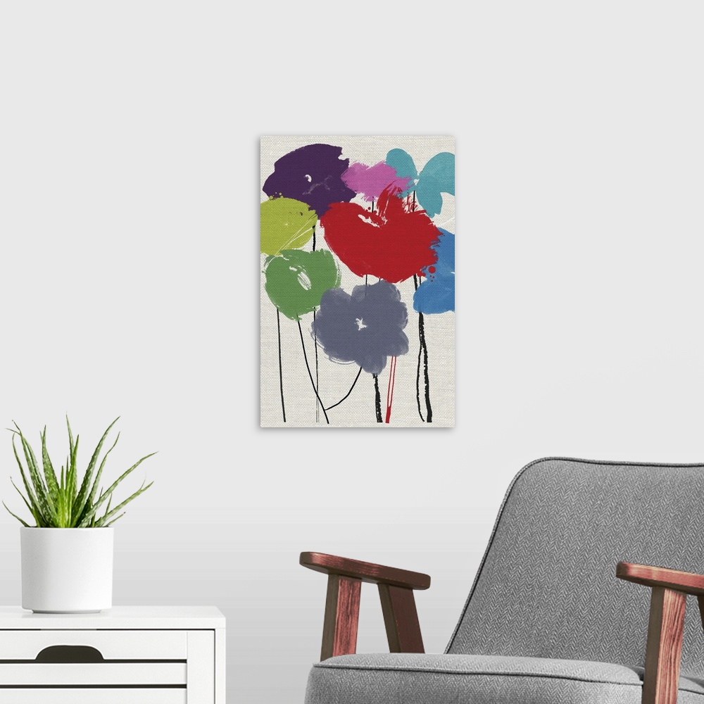 A modern room featuring Printed Flowers