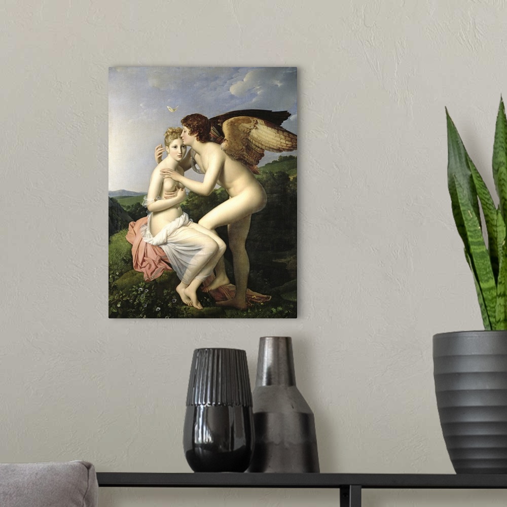 A modern room featuring XIR42222 Psyche Receiving the First Kiss of Cupid, 1798 (oil on canvas)  by Gerard, Francois Pasc...