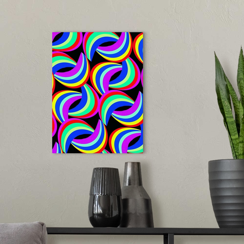 A modern room featuring Rainbow Print