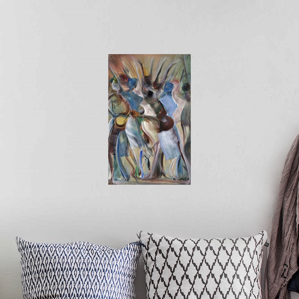 A bohemian room featuring Raising Heaven.  By Ikahl Beckford.