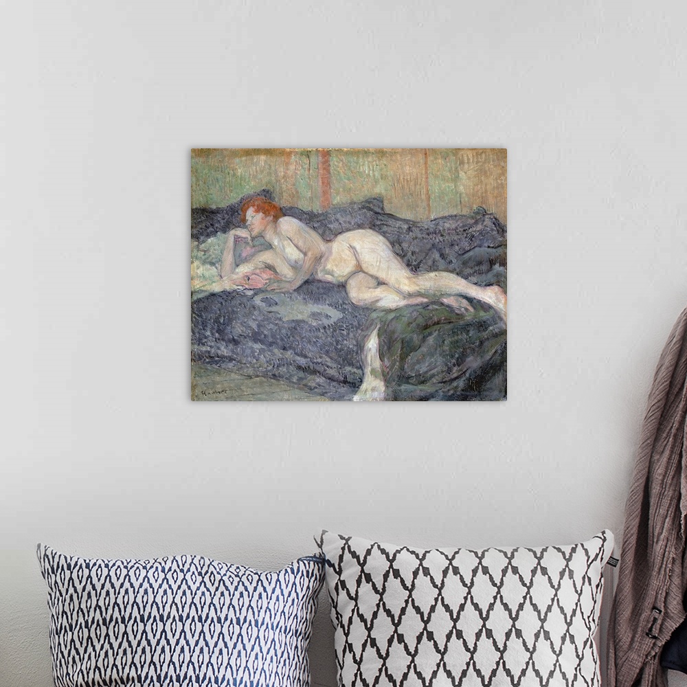 A bohemian room featuring Reclining Nude, 1897 (Originally oil on panel)