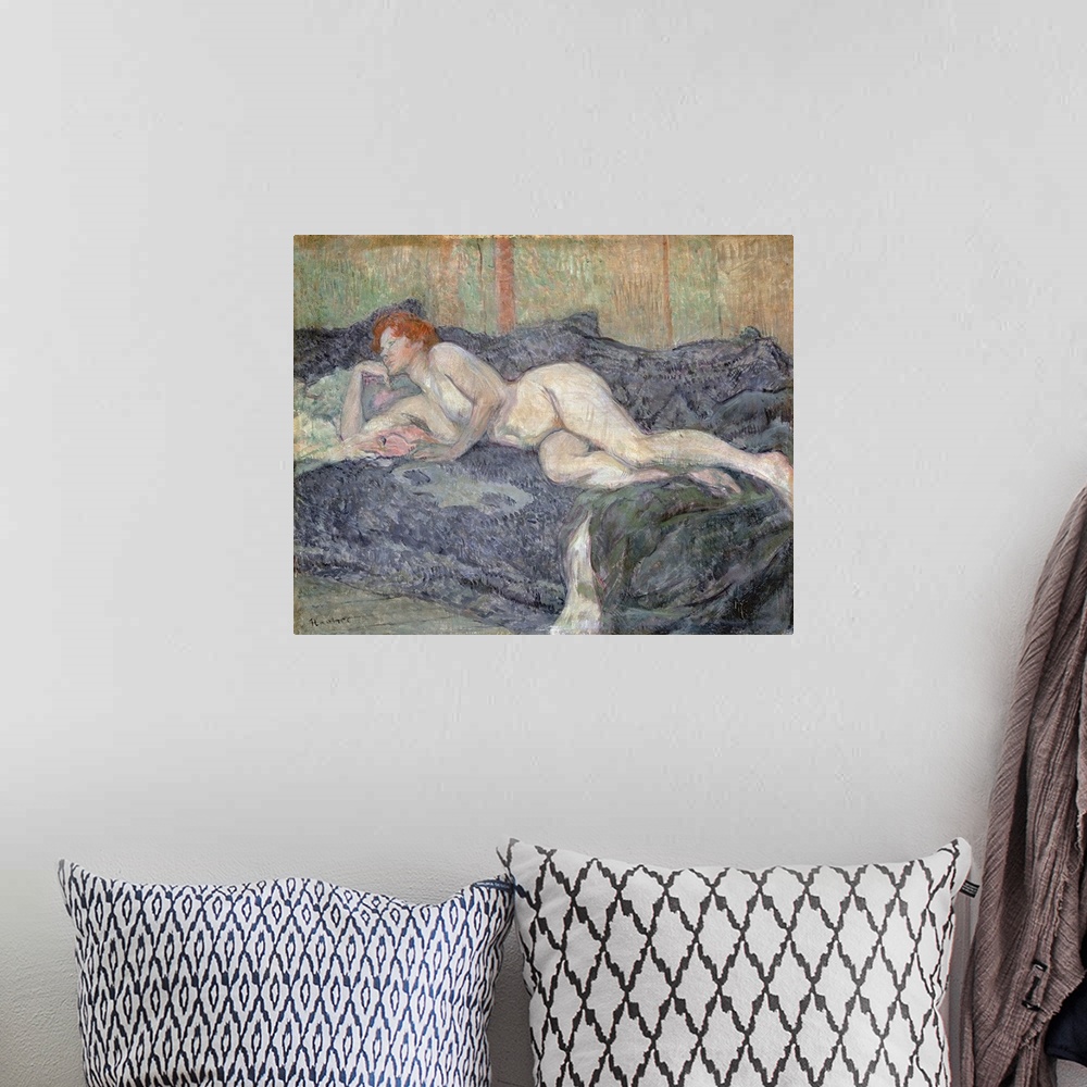 A bohemian room featuring Reclining Nude, 1897 (Originally oil on panel)