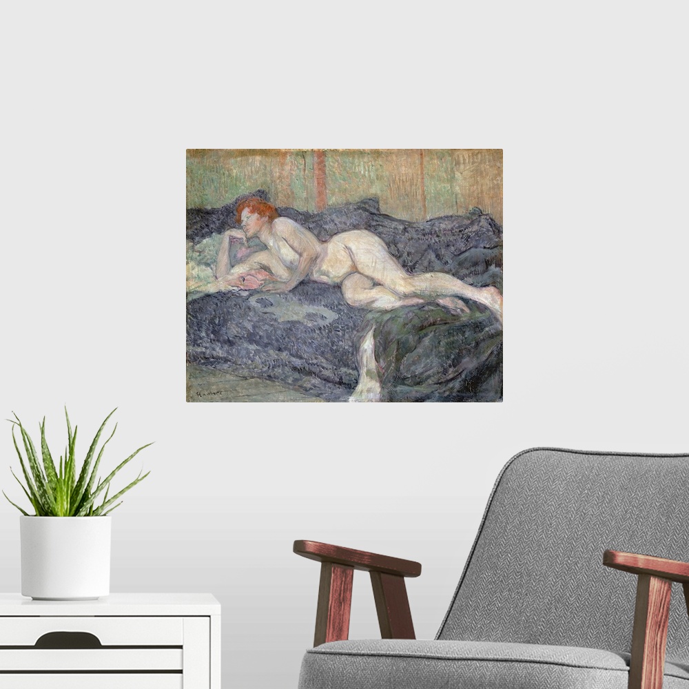 A modern room featuring Reclining Nude, 1897 (Originally oil on panel)