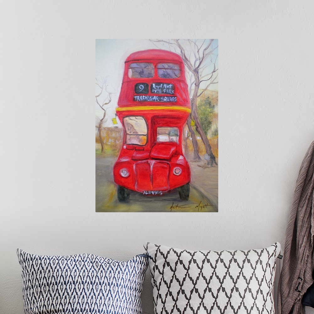 A bohemian room featuring Red Bus