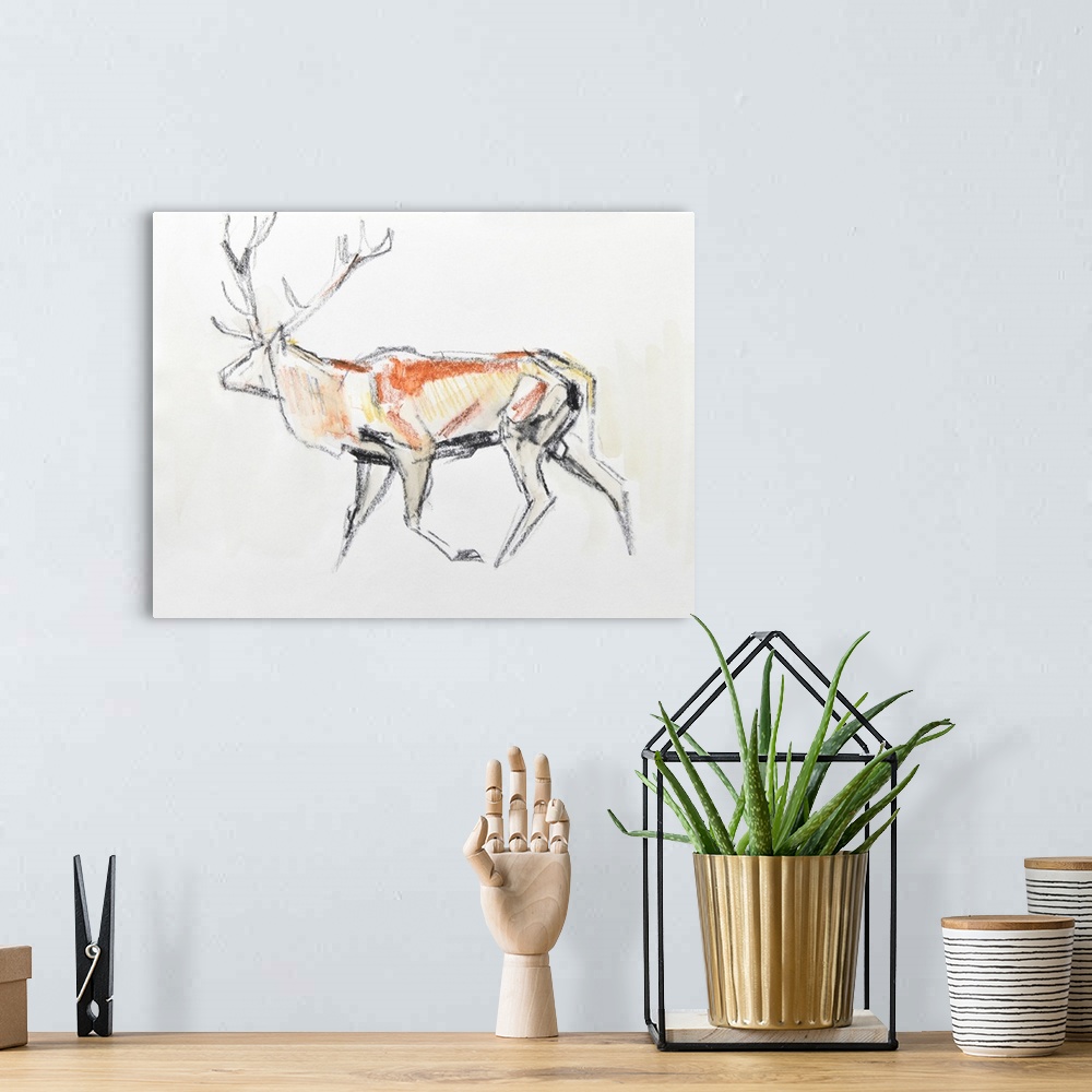 A bohemian room featuring Red Deer Stag, 2020