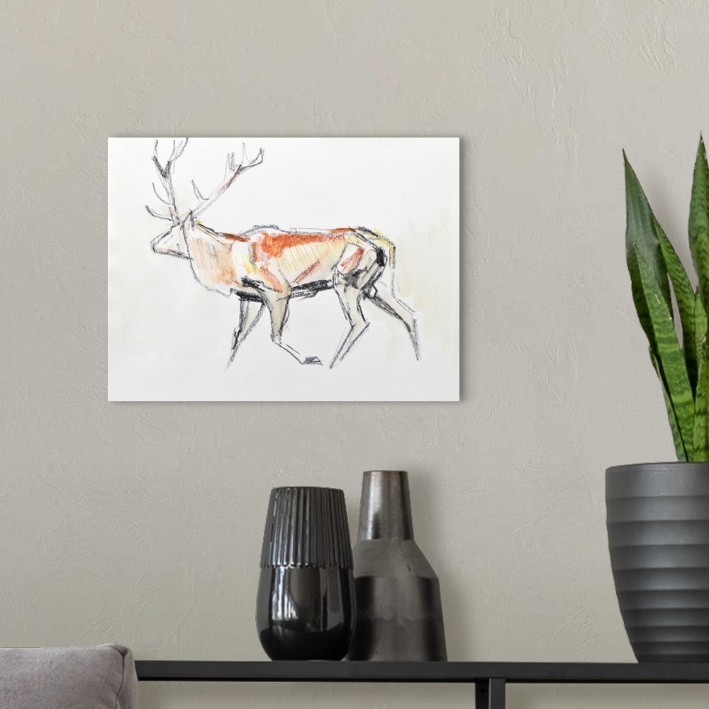 A modern room featuring Red Deer Stag, 2020