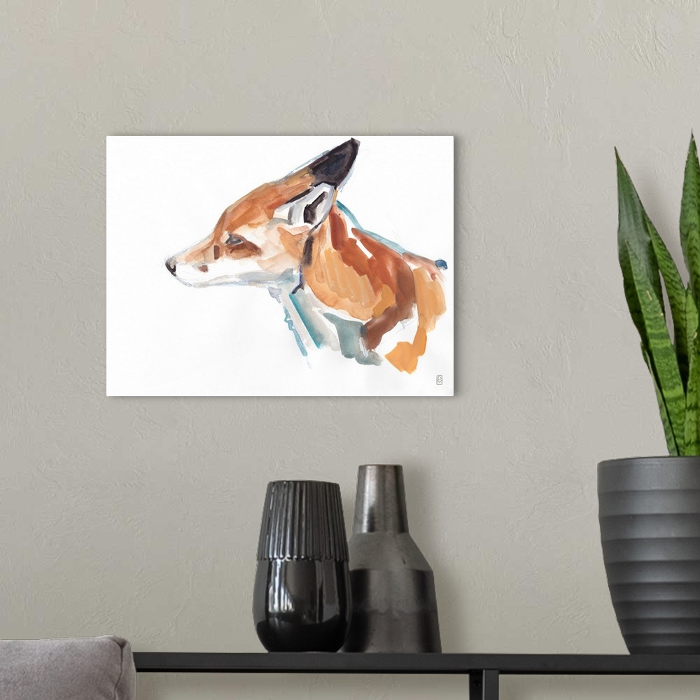 A modern room featuring Red Fox Portrait, 2021