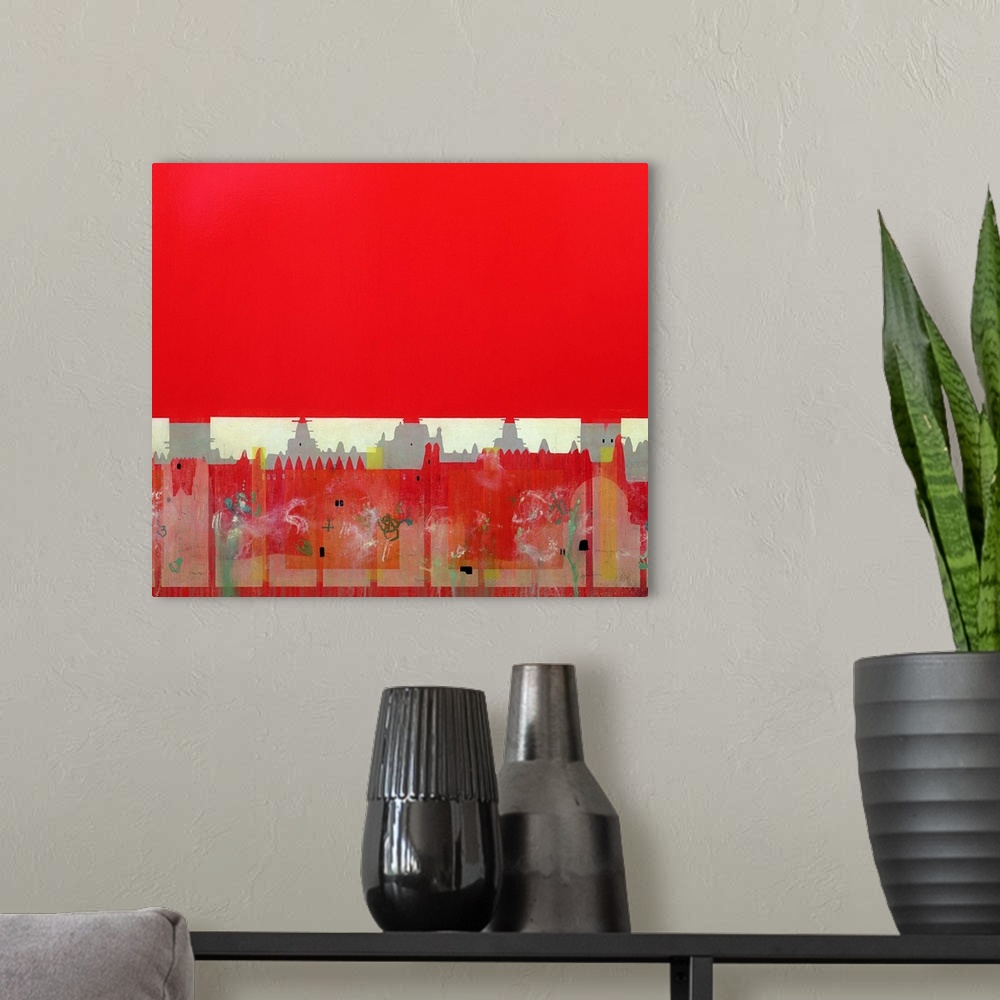 A modern room featuring Red Painting