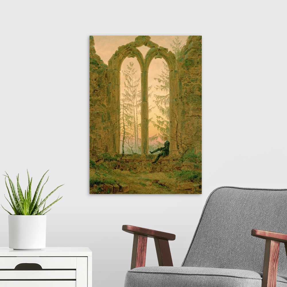 A modern room featuring Ruins of the Oybin Monastery (The Dreamer) 1835-40