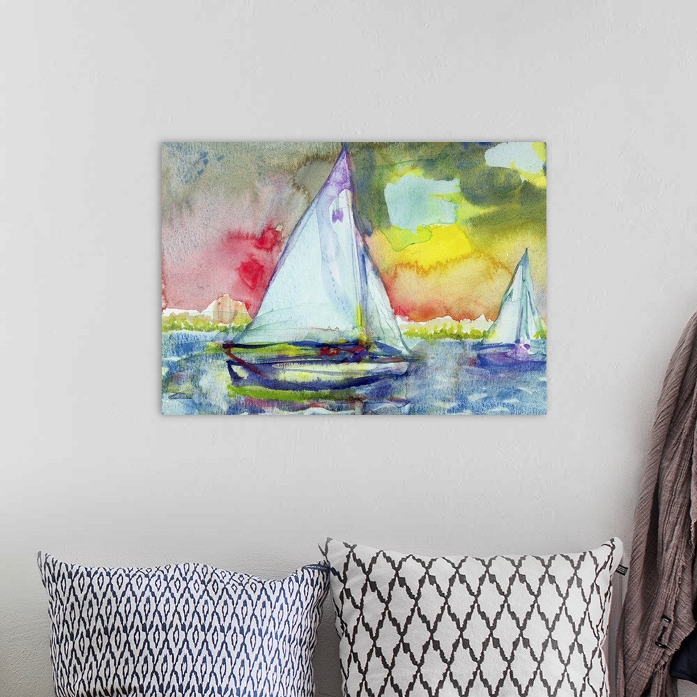 A bohemian room featuring Sailboat Evening