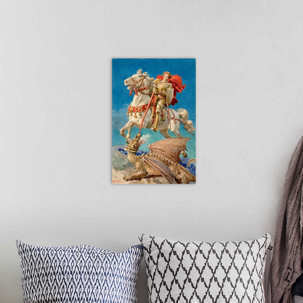 A bohemian room featuring Saint George and the Dragon