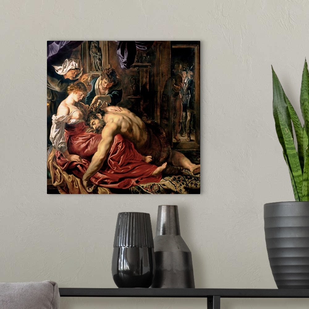 A modern room featuring CH15815 Samson and Delilah, c.1609 (oil on panel); by Rubens, Peter Paul (1577-1640)