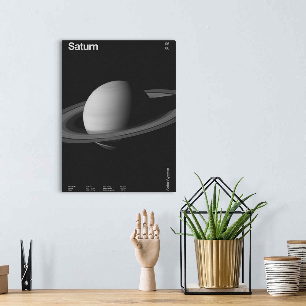 A bohemian room featuring Saturn: Minimal Planets Datas, 2023
