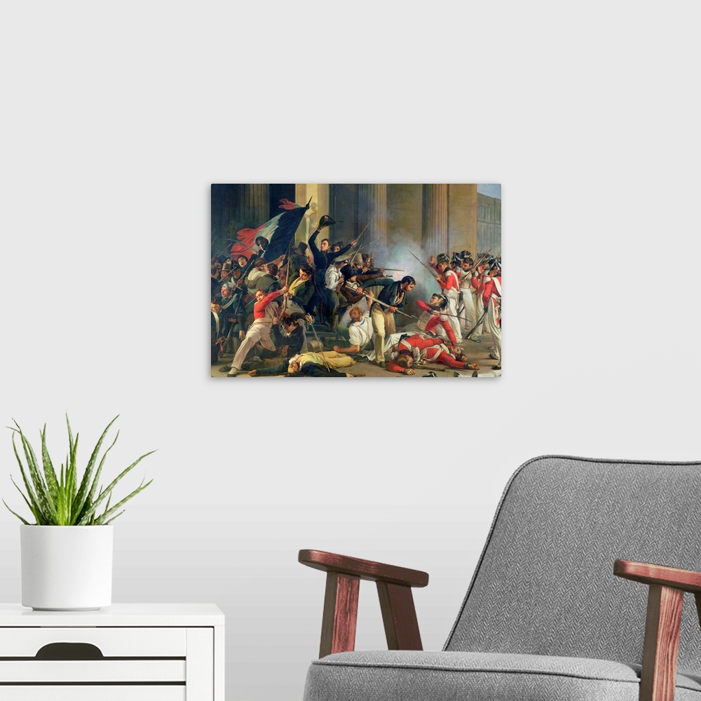 A modern room featuring Republican uprising in opposition to King Charles X (1757-1826);