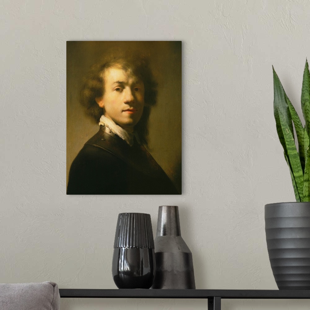 A modern room featuring Self portrait of Rembrandt.