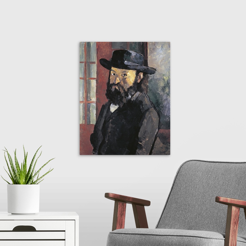 A modern room featuring Self-Portrait With Hat, 1879