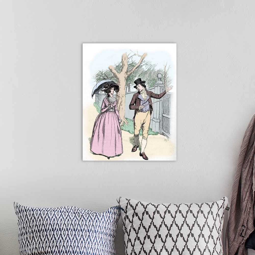A bohemian room featuring Sense and Sensibility' by Jane Austen-Caption reads: John tells Elinor how much he hopes Marianne...