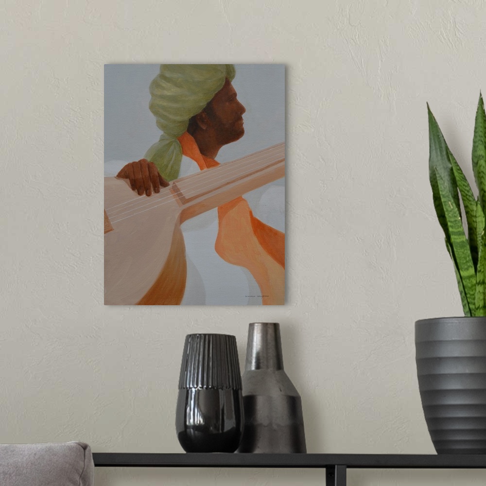 A modern room featuring Sitar Player, Olive Turban by Seligman, Lincoln