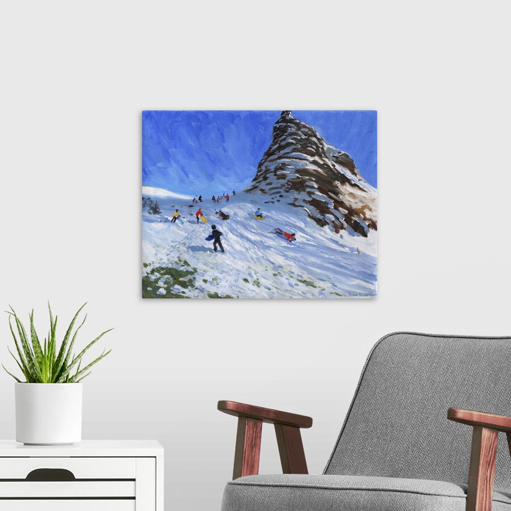 A modern room featuring Sledging, Chrome Hill, Derbyshire