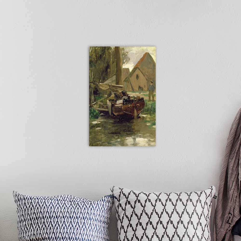 A bohemian room featuring Small Harbour with a Boat