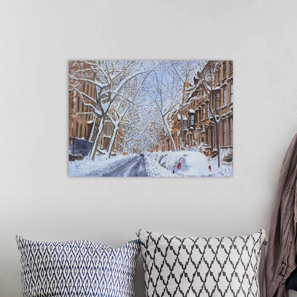 A bohemian room featuring Snow, Remsen Street, Brooklyn, NY, 2012