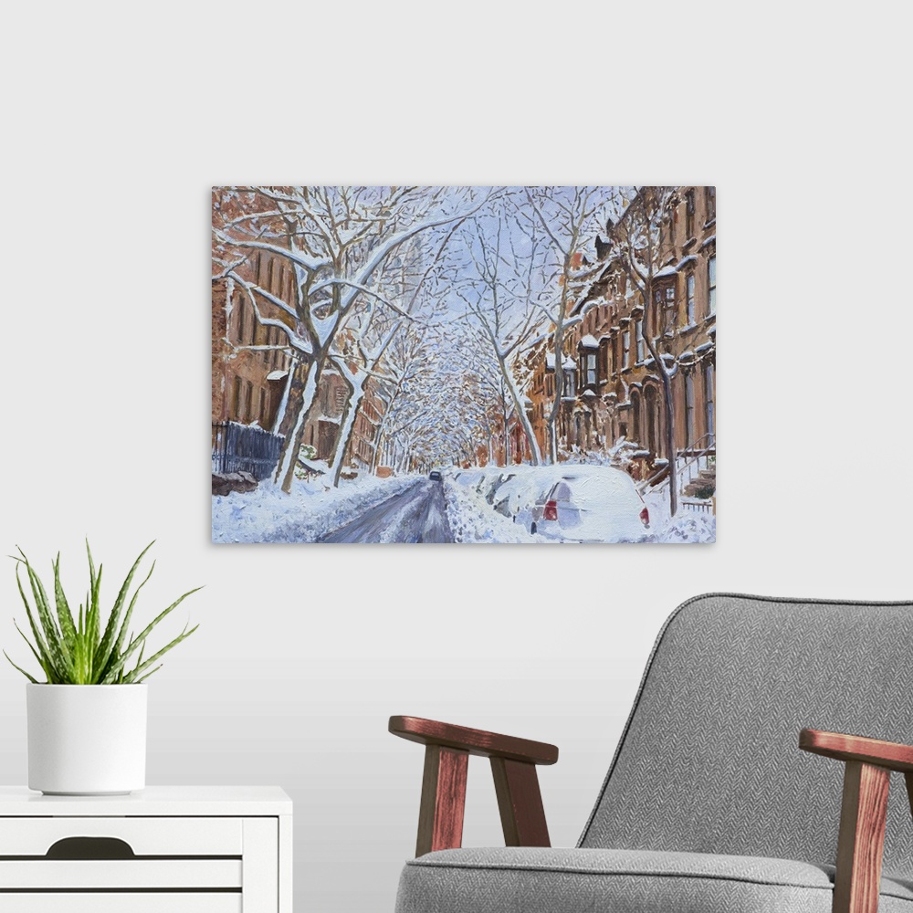 A modern room featuring Snow, Remsen Street, Brooklyn, NY, 2012