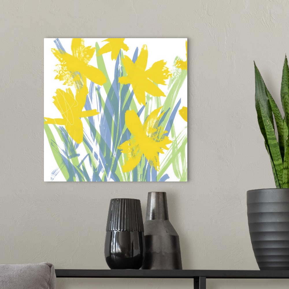 A modern room featuring Spring Daffodils