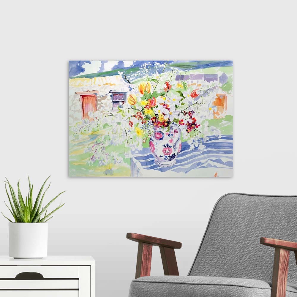 A modern room featuring Spring Flowers on the Island