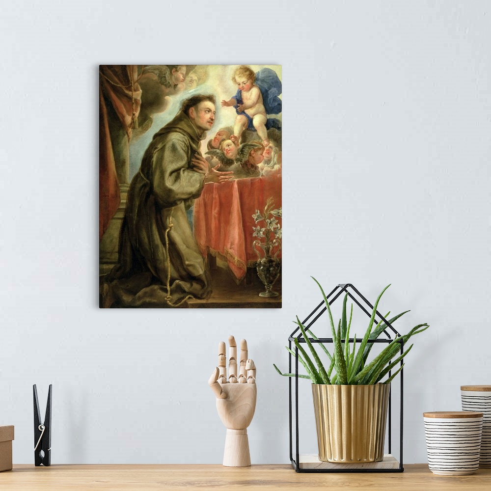 A bohemian room featuring St. Anthony of Padua (1195-1231) adoring the Christ Child