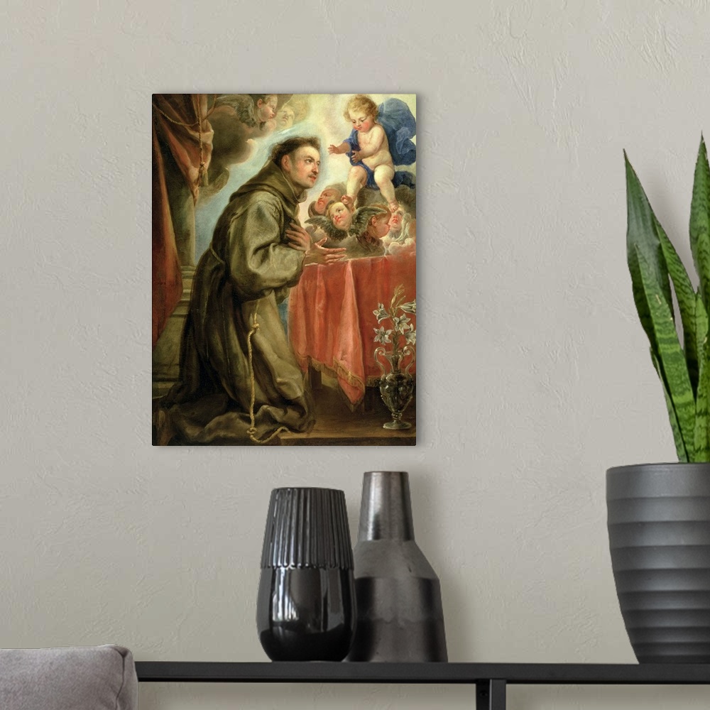 A modern room featuring St. Anthony of Padua (1195-1231) adoring the Christ Child