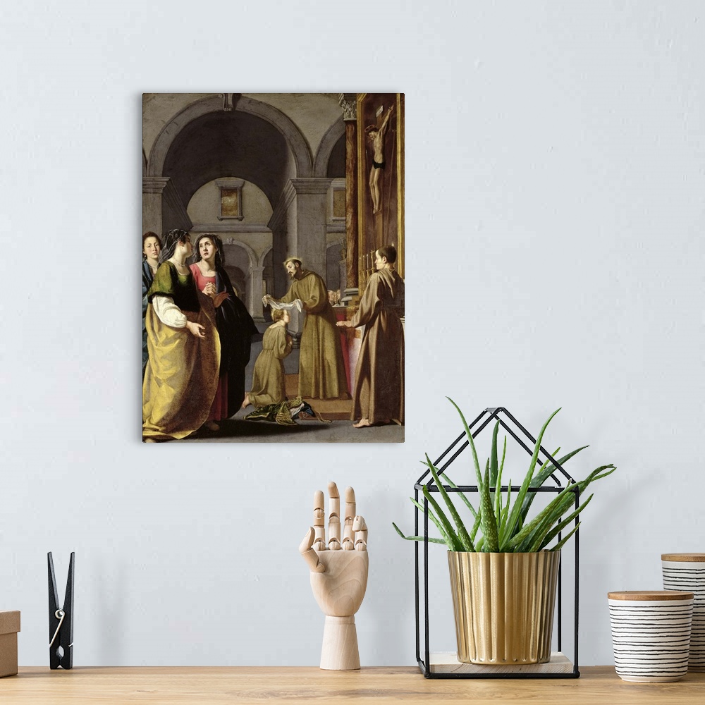 A bohemian room featuring St. Clare Receiving the Veil from St. Francis of Assisi