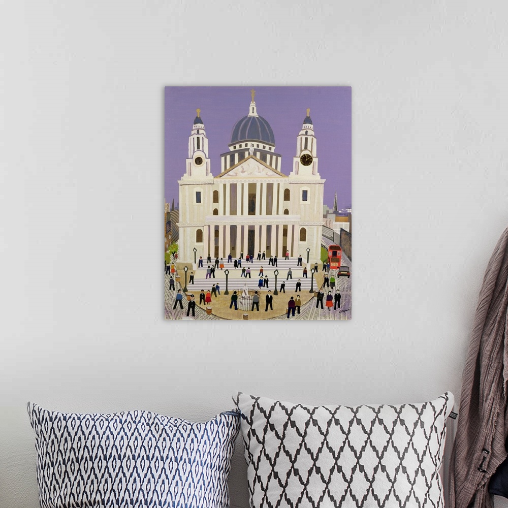 A bohemian room featuring St. Paul's Cathedral