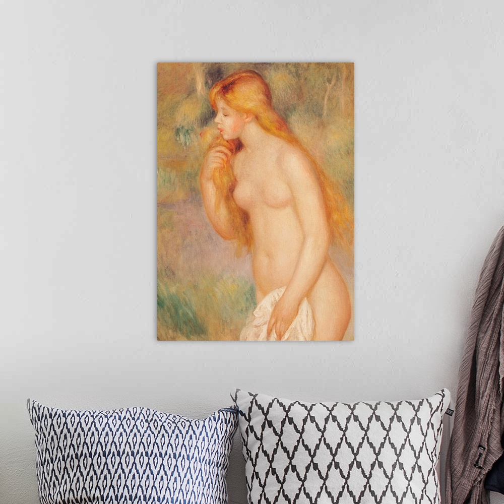 A bohemian room featuring XIR21131 Standing Bather, 1896 (oil on canvas); by Renoir, Pierre Auguste (1841-1919); 81x60 cm; ...