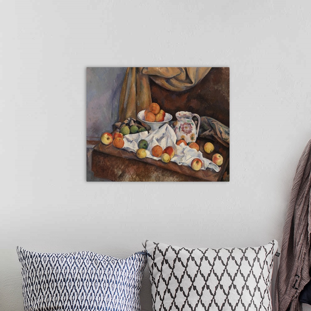 A bohemian room featuring Nature Morte previously titled 'Compotier, Pitcher and Fruit'