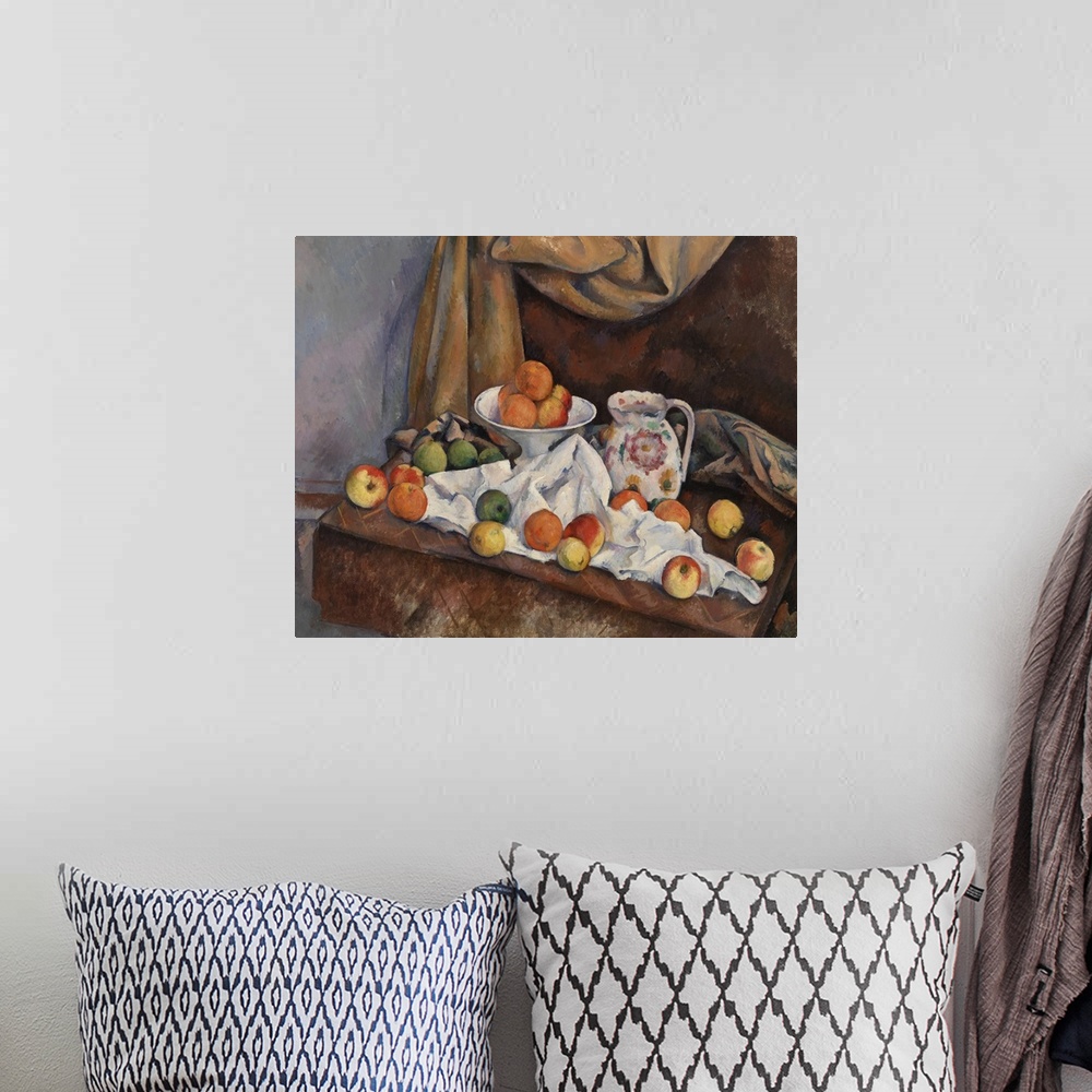 A bohemian room featuring Nature Morte previously titled 'Compotier, Pitcher and Fruit'