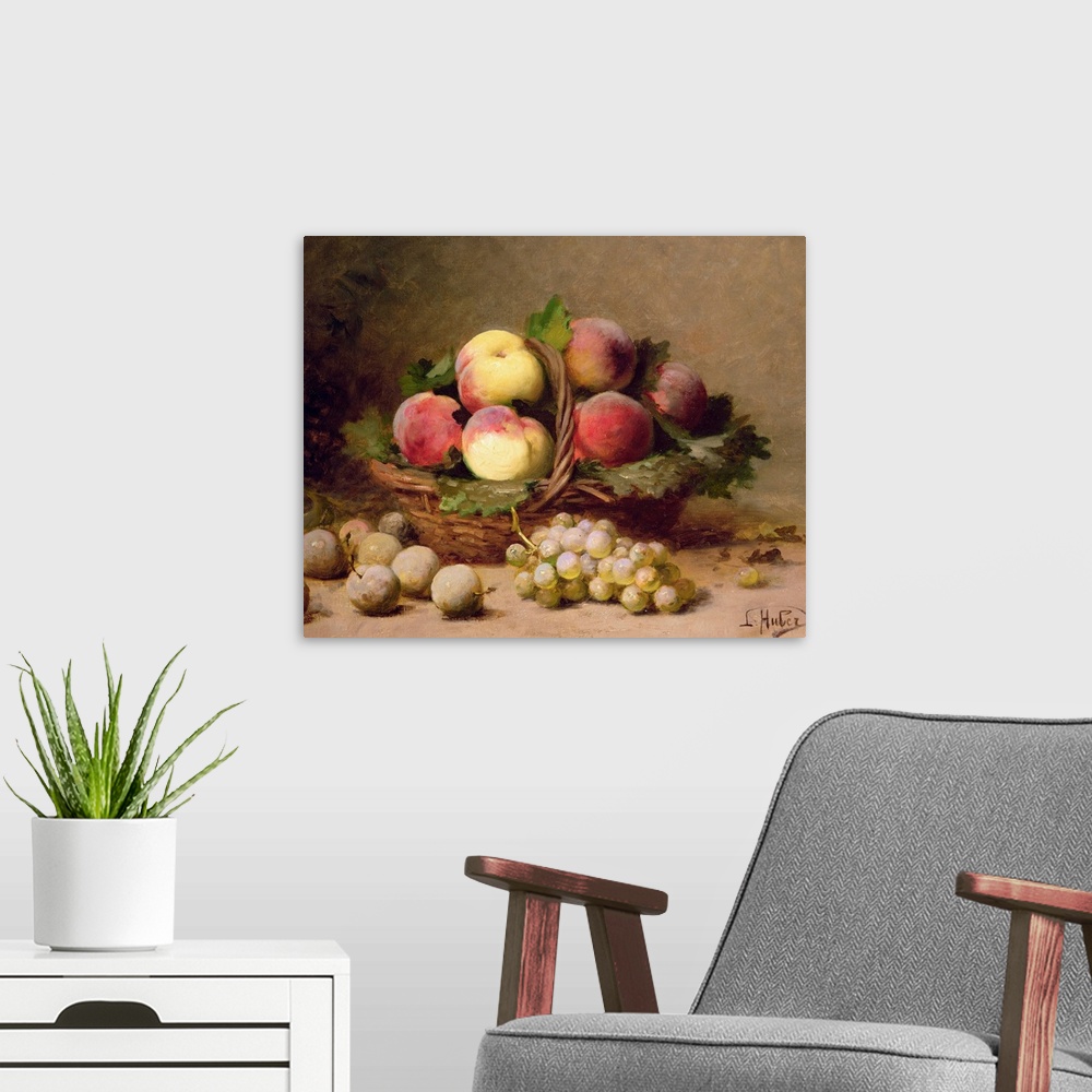 A modern room featuring Still life of fruit