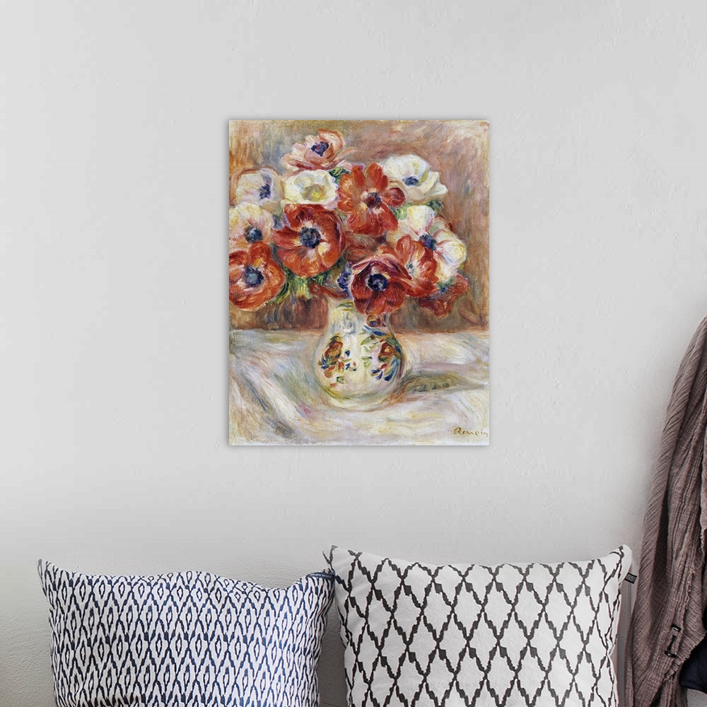 A bohemian room featuring Still Life With Anemones