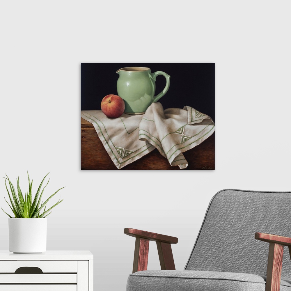 A modern room featuring Still Life With Art Deco Cloth