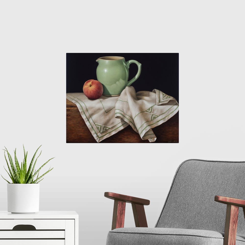 A modern room featuring Still Life With Art Deco Cloth