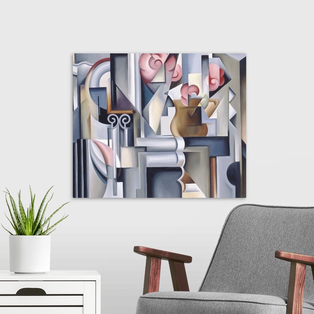 A modern room featuring Still Life with Brown Jug