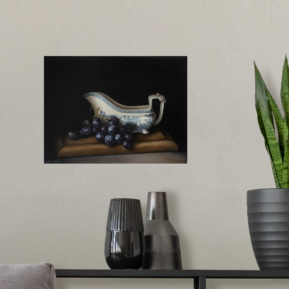 A modern room featuring Still Life With Grapes