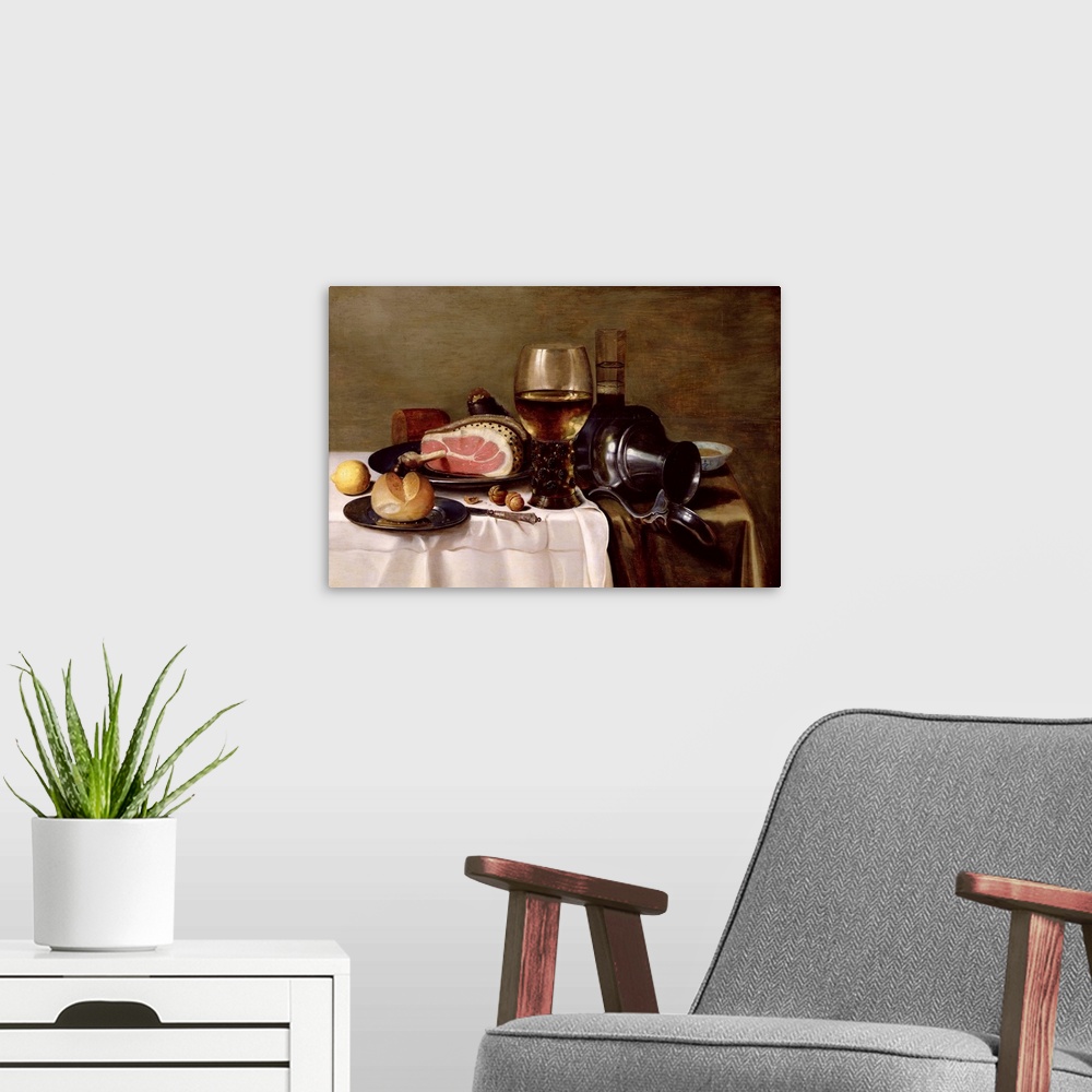 A modern room featuring Still Life with Ham