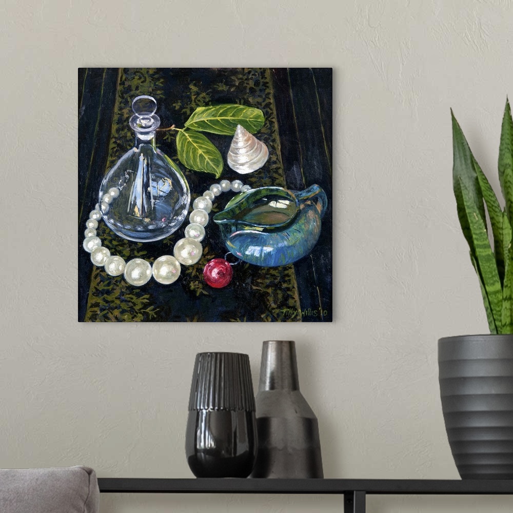 A modern room featuring Still Life with Pearls