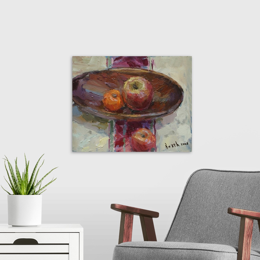 A modern room featuring Still Life With Wooden Bowl