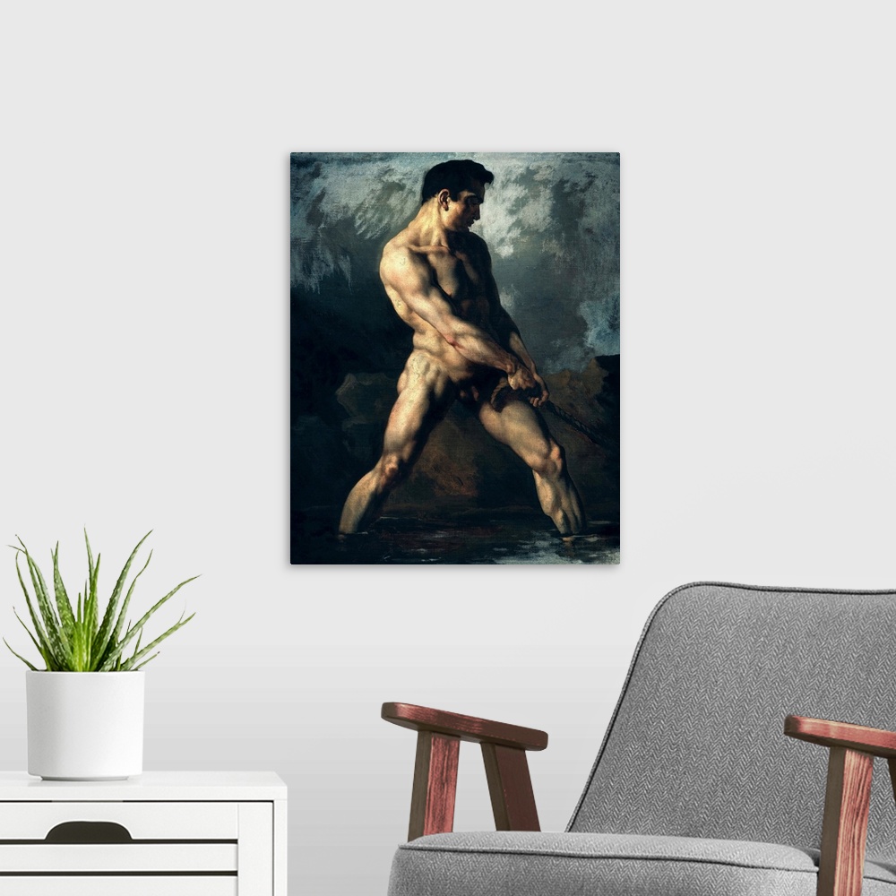 A modern room featuring Study of a Male Nude