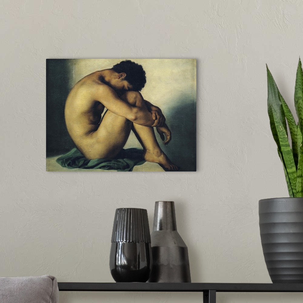 A modern room featuring Study of a Nude Young Man, 1836