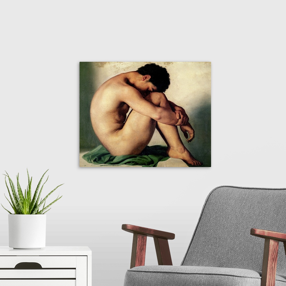 A modern room featuring Study of a Nude Young Man, 1836